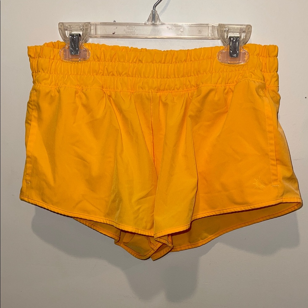 aerie Bright Yellow Athletic Shorts with Elastic Waist